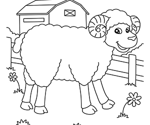 Coloriage Mouton Ferme