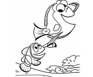 Coloriage Dory et Marin