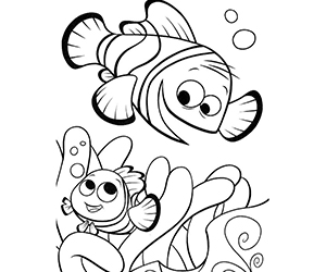 Coloriage Nemo Joue avec Marin
