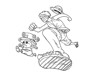 Coloriage Luffy et Chopper