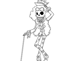 Coloriage One Piece Squelette