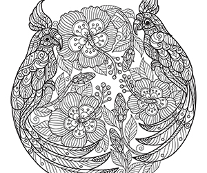 Coloriage Perroquets Mandala