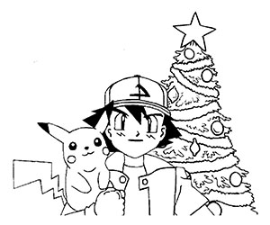 Coloriage Pikachu Noël