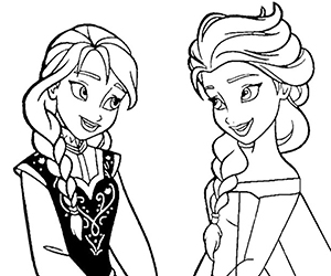 Coloriage Anna et Elsa