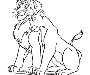 Coloriage Du Roi Lion Simba et Nala