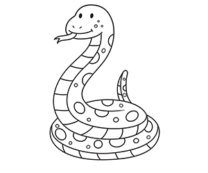 Coloriage Serpent Facile