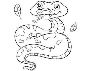 Coloriage Serpent Feuilles