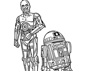 Coloriage Star Wars C-3PO et R2-D2