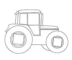 Coloriage de Tracteur Agricole