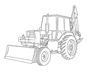 Coloriage Tracteur Pelleteuse