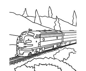 Coloriage Train Moderne