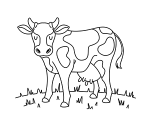 Coloriage Vache dans le Pré