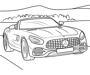 Coloriage Voiture de Course Mercedes
