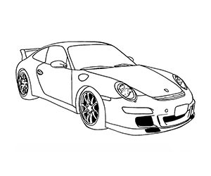 Coloriage Voiture de Course Porsche