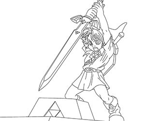 Coloriage Link et Grosse Épée