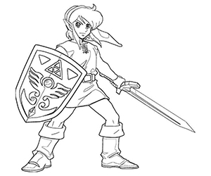Coloriage Link et son Épée