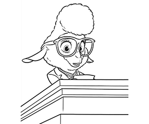Coloriage Zootopie Madame Bellwether